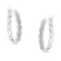 0.16ctw Diamond Milgrain Sterling Silver Hoop Earring