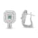 14K White Gold 1ctw Round and Princess-cut Treated Blue Diamond Earrings