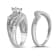 Sterling Silver 1/3ctw Diamond Crisscross Engagement Bridal Set