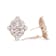 18K Rose Gold 8 1/3 Cttw Pear and Round Diamond Floral Cluster Omega Earrings