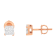 10K Rose Gold Diamond Square Stud Earring 1/2ctw