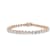 10K Rose Gold Over Sterling Silver 1.0 Ctw Diamond Heart Tennis Bracelet