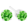 Sterling Silver 1/5ctw Round Brilliant-Cut Green Diamond Classic Stud Earrings