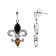 Sterling Silver Marquise Cut Onyx and Citrine with Diamond Accent Fleur
De Lis Drop Stud Earrings