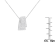14K White Gold Diamond Box Pendant w\chain(1ctw, H-I Color, SI2-I1 Clarity)