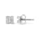 10K White Gold 1/7 Cttw Round and Baguette Diamond Mosaic Square Stud Earrings