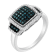 Black Rhodium Over Sterling Silver 1/2ctw Diamond Ring (Fancy Blue &
H-I Color, I2-I3 Clarity)