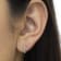 0.16ctw Diamond Milgrain Sterling Silver Hoop Earring