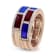 18K Rose Gold Alternating Red and Blue Enamel and 1/2 Cttw Diamond
Studded Band Ring