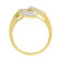 10K Yellow and White Gold 1/2ctw Mixed Shape Diamond Triple Leaf Ring
(I-J Color, I1-I2 Clarity)