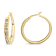 14K Yellow Gold Plated .925 Sterling Silver 1.0 Cttw Champagne Diamond
Hoop Earrings with Snap Post