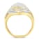10K Yellow Gold Over Sterling Silver 1-1/8ctw Diamond Triple Halo Ring
(I-J Color, I2-I3 Clarity)