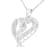 0.50ctw Double-Row Diamond Sterling Silver Heart Pendant with Chain