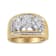 10K Two-tone 1 1/2ctw Pear Shaped 3 Stone Style Diamond Ring Band (H-I
Color, SI1-SI2 Clarity)