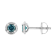 1.50ctw Treated Blue Diamond Solitaire Sterling Silver Stud Earrings