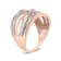 Diamond Accent Crossover 14K Rose Gold Over Sterling Silver Ring