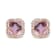 18K Rose Gold Clover Cut Amethyst Gemstone with Round Diamonds Halo Stud Earrings