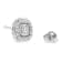 Sterling Silver 1/2ctw Round-Cut Diamond Halo Cluster Stud Earring