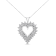 4.00ctw Double Row Diamond Sterling Silver Heart Necklace