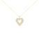 1.375ctw Baguette Diamond 14K Yellow Gold Over Sterling Silver Heart Necklace