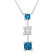 14K White Gold 7/8ctw Treated Blue and White Princess Cut Diamond
Pendant w\chain(H-I, SI2-I1)