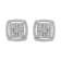 Sterling Silver 3/8ctw Miracle Set Round Diamond Double Halo Cluster Earrings