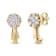 14K Yellow Gold 3/4ctw Diamond Floral Cluster Drop and Dangle Stud Earrings