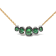 18K Rose Gold Multi-Size Round Tsavorite and Pave Round Diamonds Curved
Bar Necklace