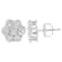 Sterling Silver 2.0ctw Floral 7 Stone Diamond Stud Earring