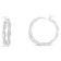 Sterling-Silver 1/4ctw Pave Set Diamond Twisted Spiral Hoop Earring