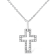.925 Sterling Silver 1/10 cttw Pave-Set Round-Cut Diamond Open Cross
18" Pendant Necklace
