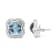 18K White Gold Clover Cut Blue Topaz Gemstone with Round Diamonds Halo
Stud Earrings
