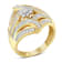 10K Yellow Gold Over Sterling Silver 1-1/8ctw Diamond Flower & Fern
Ring (I-J Color, I2-I3 Clarity)