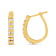 10K Yellow Gold 1.0ctw Round and Baguette-Cut Diamond Hoop Earrings