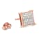 10K Rose Gold Over Sterling Silver Princess Diamond Quad Stud Earrings 0.5ctw