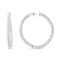 18K White Gold 3 5/8 Cttw Round Diamond Curved Inside-Outside Hoop Earrings