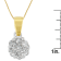 14K Two-Toned Gold Round Diamond Circle Halo Pendant w\chain(1.0ctw, H-I
Color, I1-I2 Clarity)