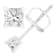 18K White Gold AGS Certified 1.0ctw Princess-Cut Solitaire Diamond Screw
Back Stud Earrings
