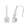 14K White 1/2ctw Round Diamond Halo Dangle Hook Earring
