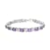 Sterling Silver Amethyst and Diamond Accent X-Link Bracelet (H-I Color,
SI1-SI2 Clarity)  - Size 7"