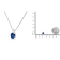 10K White Gold 1/4ctw Round Lab Grown Blue Diamond Solitaire Pendant
w\chain(VS2-SI1 Clarity) - 18"