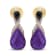18K Two-tone Gold Over Sterling Purple Enamel 1/5ctw Pave-Set Diamond
and Black Onyx Earrings