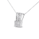 14K White Gold 1 5/8ctw Princess and Baguette Cut Diamond Heart Ribbon
Pendant w\chain(G-H, VS1-VS2)