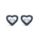 Sterling Silver 1/6 Cttw Blue Diamond Open Double Heart Stud Earrings