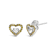 Sterling Silver 1/6 Cttw Yellow Diamond Open Double Heart Stud Earrings