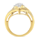 10K Yellow Gold over Sterling Silver Diamond Bypass Cluster Ring (1
Cttw, I-J Color, I2-I3 Clarity)
