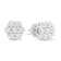 14K White Gold 1.0ctw Prong Set Round-Cut Diamond Floral Stud Earrings