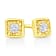 10K Yellow Gold Over Sterling Silver 1/10ctw Miracle-Set Diamond Square
Stud Earrings