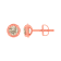 14K Rose Gold Over Sterling Silver 1.0ctw Round Diamond Solitaire
Milgrain Stud Earrings