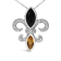 Sterling Silver Marquise Onyx and Citrine and Diamond Accent Fleur De
Lis Pendant Chain- 18"